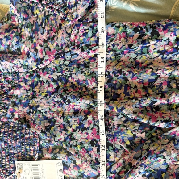 Mango Floral Ruched Long sleeves Mini Dress Size XL - Picture 15 of 16